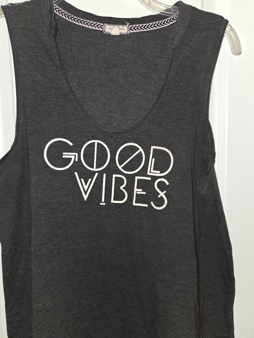 Good Vibes Charcoal Gray Athletic Casual Tank - Picture 4 of 10